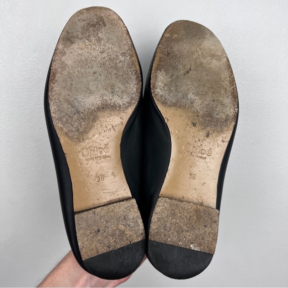 Chloe C Logo Convertible Suede Mule Nubuck Leather Loafers - Picture 9 of 12